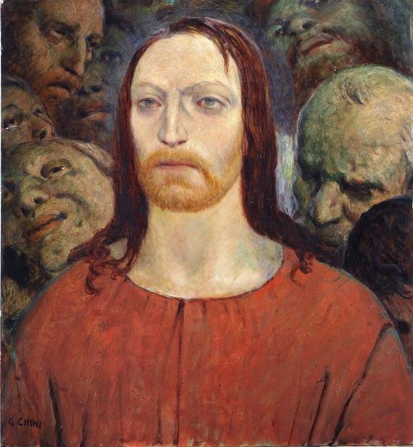 Galileo Chini : La verità...passa  - Olio su compensato - Auction Autori del XIX e XX sec. - II - Galleria Pananti Casa d'Aste
