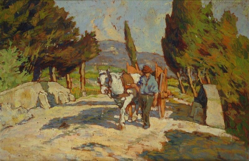 Carlo Domenici - Contadino con Carro