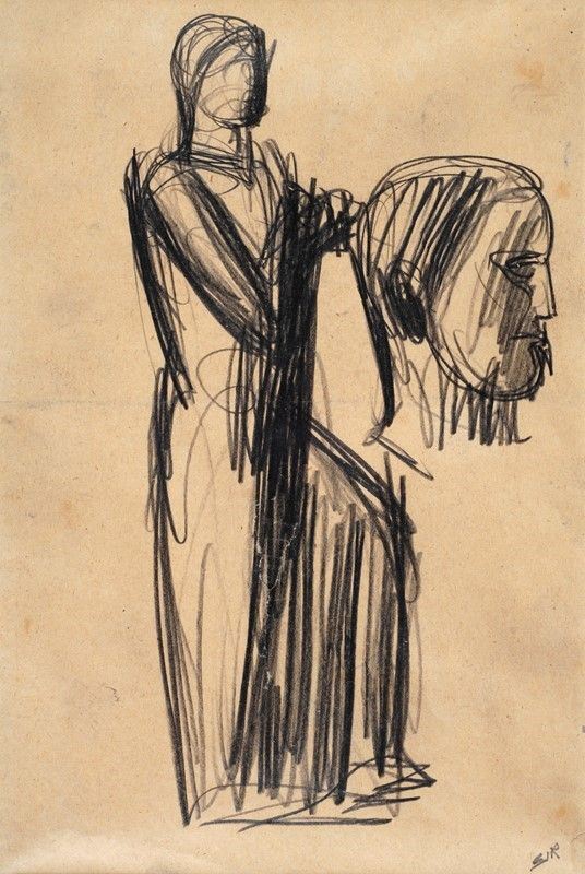 Mario Sironi : Figura  ((1935))  - Matita su carta - Auction STORART - ARTE MODERNA E CONTEMPORANEA - IV - Galleria Pananti Casa d'Aste