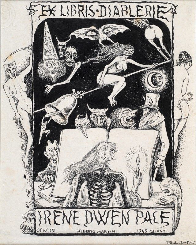 Alberto Martini - Ex Libris Diablerie Irene Dwen Pace. Opus 161