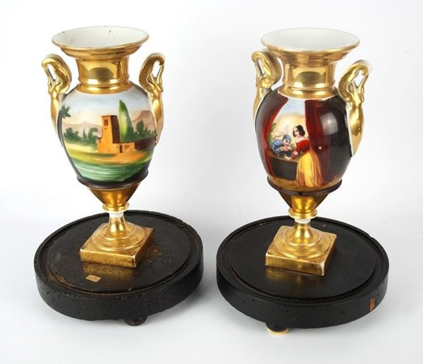 Coppia di vasi ad anfora  - Asta House sale - Da un'importante collezione napoletana - Galleria Pananti Casa d'Aste