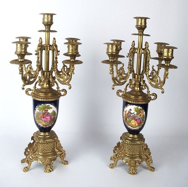 Coppia di candelabri  - Auction House sale - da un'importante collezione napoletana - Galleria Pananti Casa d'Aste