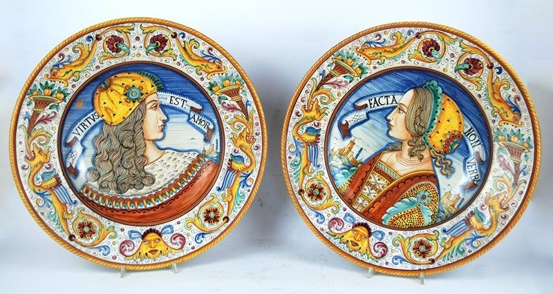 Anonimo, XIX - XX Sec. - Coppia di Piatti da Parete