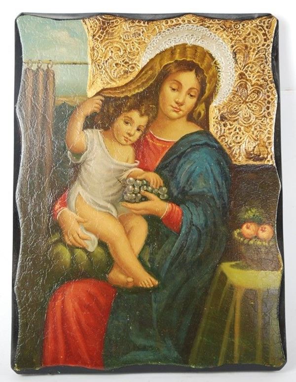 Anonimo, XIX - XX sec. : Madonna con bambino  - Asta House sale - da un'importante collezione napoletana - Galleria Pananti Casa d'Aste