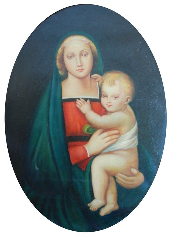 Anonimo, XX Sec. - Madonna con Bambino (da Raffaello)