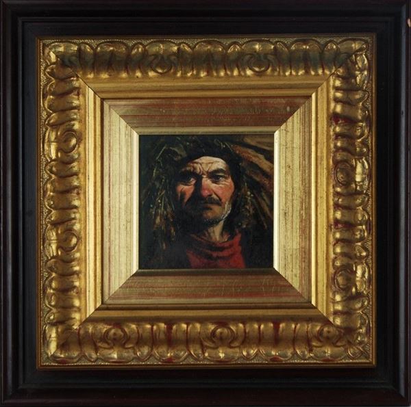 Anonimo, XX sec. : Ritratto maschile  - Olio siu tela - Auction House sale - Da un'importante collezione napoletana - Galleria Pananti Casa d'Aste