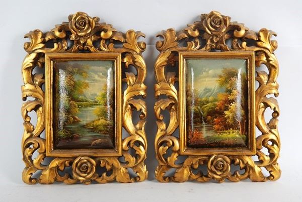 Coppia di dipinti  - Olio su tavola - Auction House sale - da un'importante collezione napoletana - Galleria Pananti Casa d'Aste