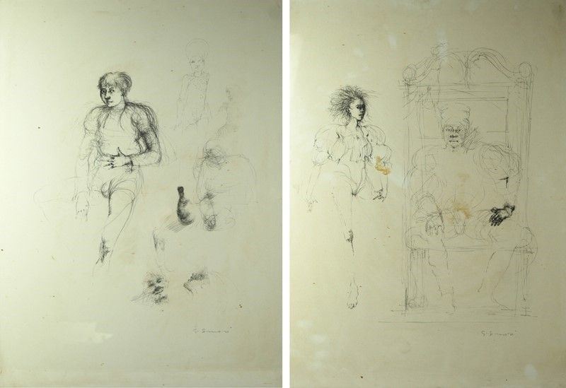 Somarè Guido - Coppia di Disegni