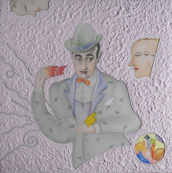 Luca Alinari : Totò  (2006)  - Tecnica mista su tela riportata su legno - Auction Arte moderna e contemporanea - III - Galleria Pananti Casa d'Aste