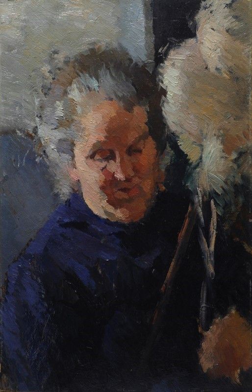 Scuola Italiana, XIX - XX sec. - Donna con fusi