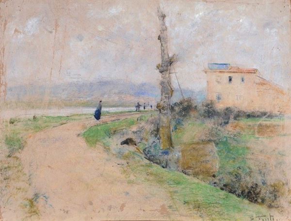 Egidio Tonti - Strada di campagna con figura