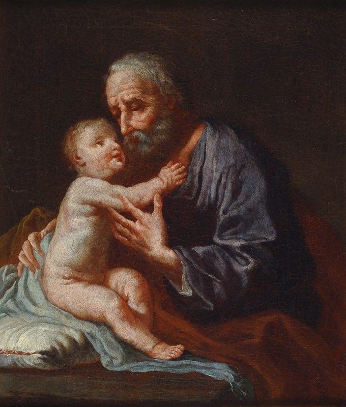 Scuola Italia Settentrionale, XVIII Sec. - San Giuseppe e Gesù Bambino