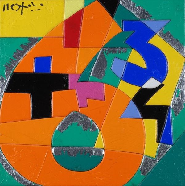 Ugo Nespolo : 6 più 3  - Acrilici su tavola - Asta Arte moderna e contemporanea - III - Galleria Pananti Casa d'Aste