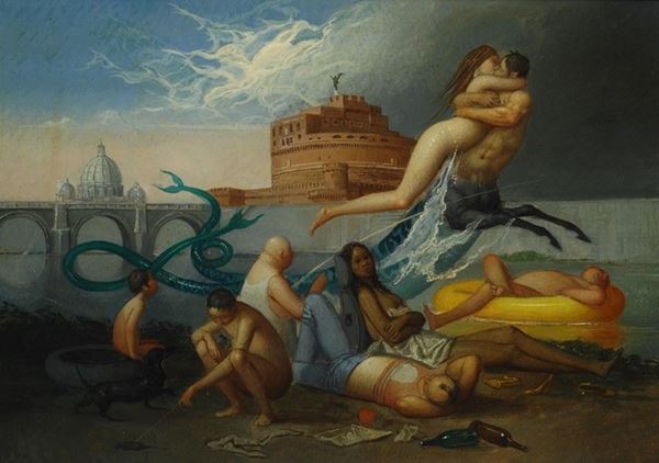 Riccardo Tommasi Ferroni : Senza titolo  - Olio su tela - Asta Arte moderna e contemporanea - III - Galleria Pananti Casa d'Aste