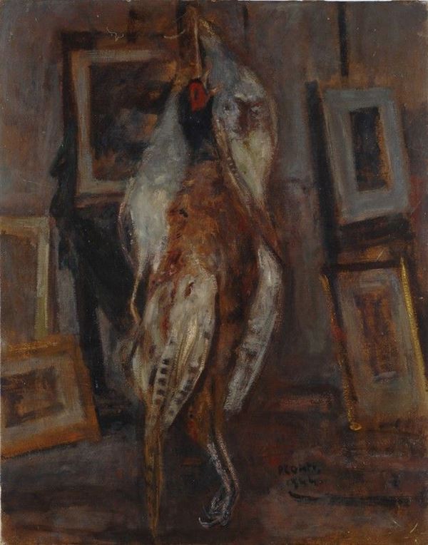 Primo Conti : Natura morta con fagiano  (1944)  - Olio su tela - Auction Arte moderna e contemporanea - III - Galleria Pananti Casa d'Aste