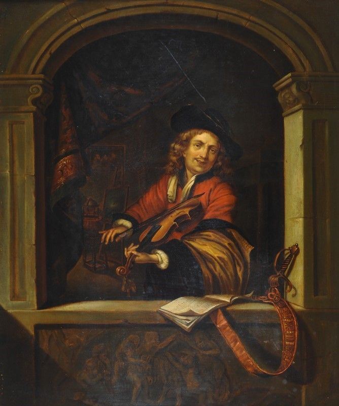 Scuola Olandese, Inizi XIX Sec. - Violinista (da Gerrit Dou)