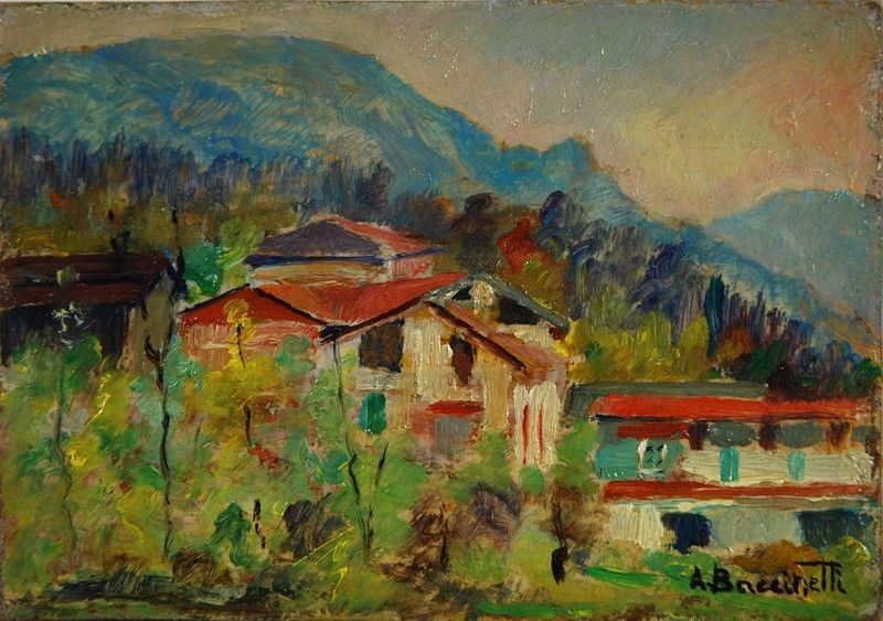 Aldo Augusto Baccinetti - Lago Maggiore - Vecchie Case a Loita