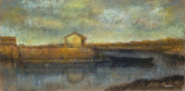 Franco Brogelli : Paesaggio fluviale  - Olio su masonite - Auction ARTE MODERNA - Galleria Pananti Casa d'Aste