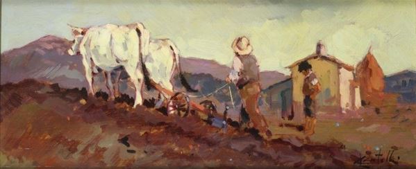 Loris Centelli : Su per la collina  (1979)  - Olio su tavola - Auction ARTE MODERNA - Galleria Pananti Casa d'Aste