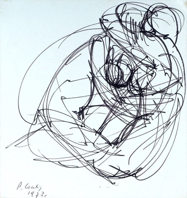 Primo Conti : Senza titolo  (1973)  - Pennarello su carta - Asta ARTE MODERNA - Galleria Pananti Casa d'Aste