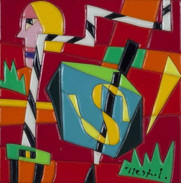 Ugo Nespolo : Your money  - Acrilici su tavola - Auction Arte moderna e contemporanea - III - Galleria Pananti Casa d'Aste