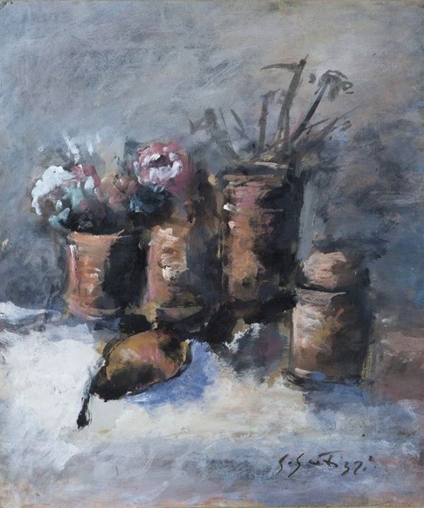 Sergio Scatizzi : Natura morta  - Tempera su carta - Auction STORART - ARTE MODERNA E CONTEMPORANEA - IV - Galleria Pananti Casa d'Aste