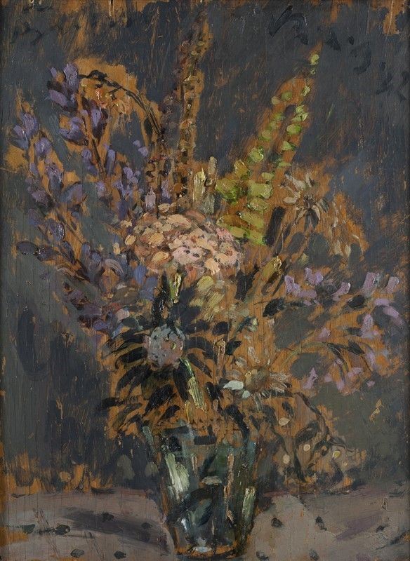 Filippo de Pisis : Vaso di fiori  (1942)  - Olio su tavola - Asta Arte moderna e contemporanea - III - Galleria Pananti Casa d'Aste