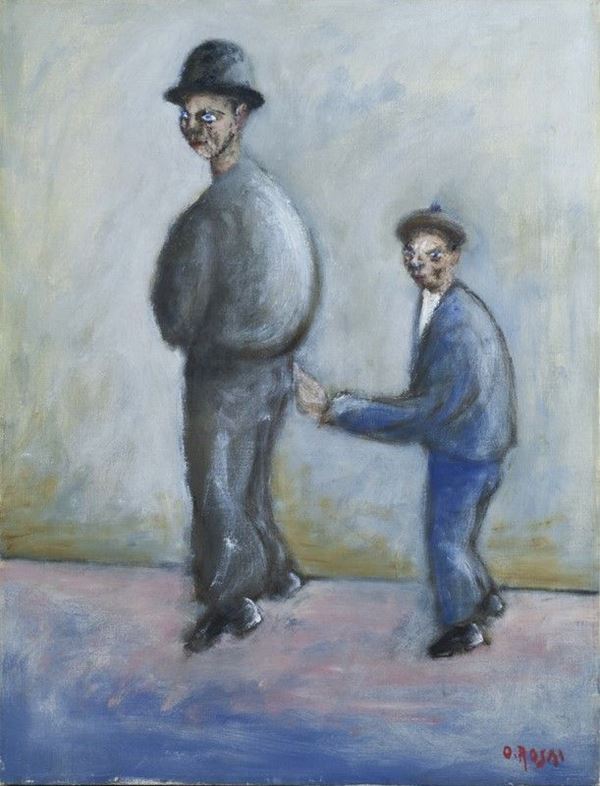 Ottone Rosai : Ladruncolo  - Olio su tela - Asta Arte moderna e contemporanea - III - Galleria Pananti Casa d'Aste