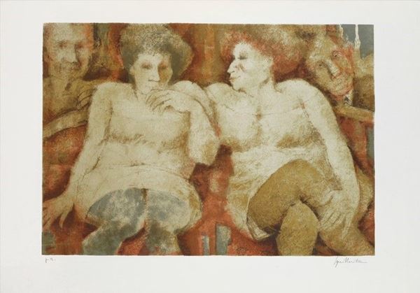 Remo Squillantini : Donne sedute  - Litografia - Auction GRAFICA ED EDIZIONI - Galleria Pananti Casa d'Aste