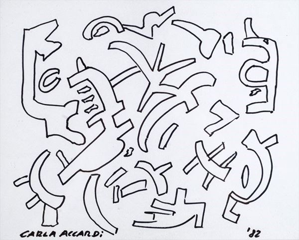 Carla Accardi : Senza titolo  (1982)  - Pennarello su carta - Asta Arte moderna e contemporanea - III - Galleria Pananti Casa d'Aste