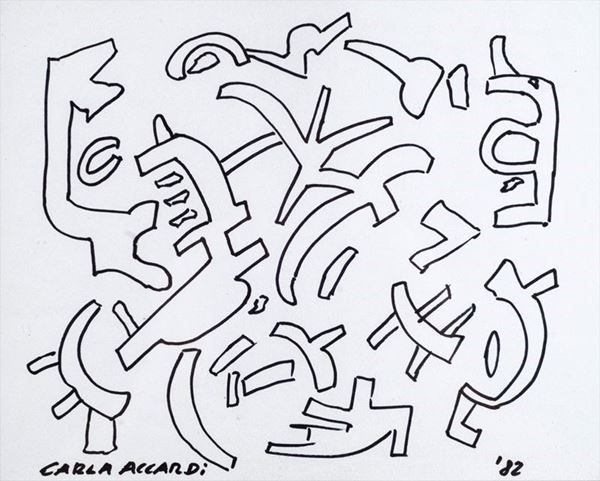 Carla Accardi : Senza titolo  (1982)  - Pennarello su carta - Auction Arte moderna e contemporanea - III - Galleria Pananti Casa d'Aste