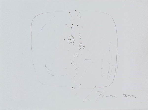 Lucio Fontana : Concetto spaziale  ((1966))  - China e fori - Auction Arte moderna e contemporanea - III - Galleria Pananti Casa d'Aste