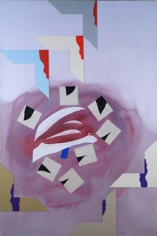 Sergio Dangelo : Letre a Jacques Villon  - Collage e acrilico su tela - Auction Arte moderna e contemporanea - III - Galleria Pananti Casa d'Aste