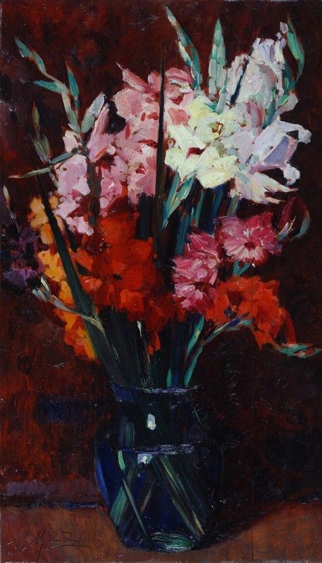 Corrado Michelozzi : Vaso di fiori  - Olio su legno - Asta STORART - AUTORI DEL XIX E XX SEC - III - Galleria Pananti Casa d'Aste