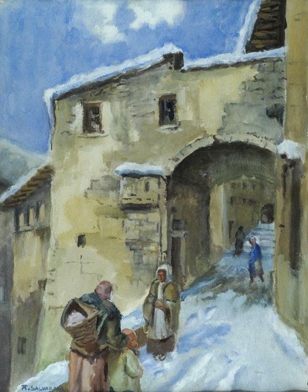 Arcangelo Salvarani - Scorcio di paese