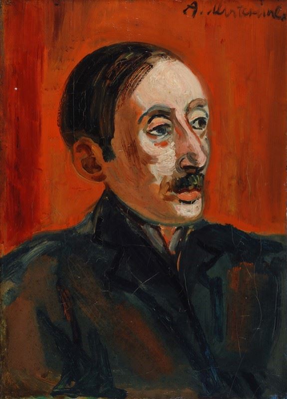Abraham Mintchine : Probable portrait of Joseph Duveen  - Oil painting on canvas  [..]