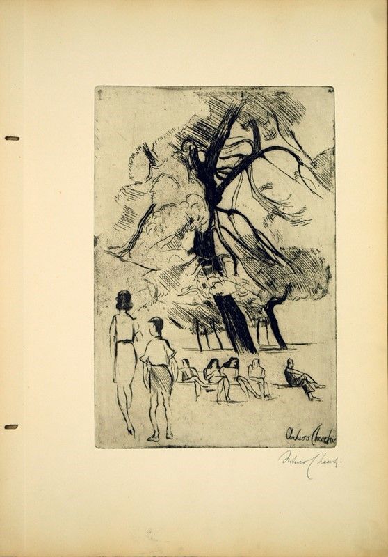 Arturo Checchi - Arturo Checci - "ai Giardini di Perugia"