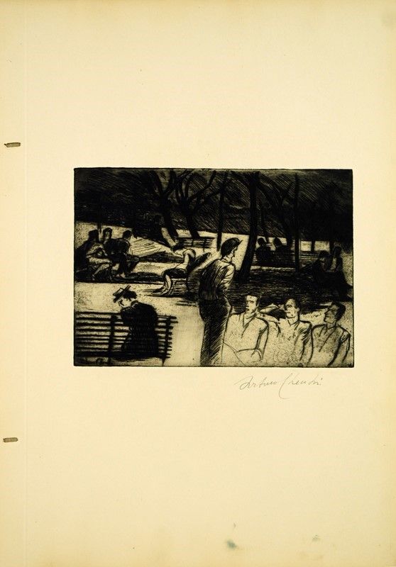 Arturo Checchi - Arturo Checci - "ai Giardini di Perugia"