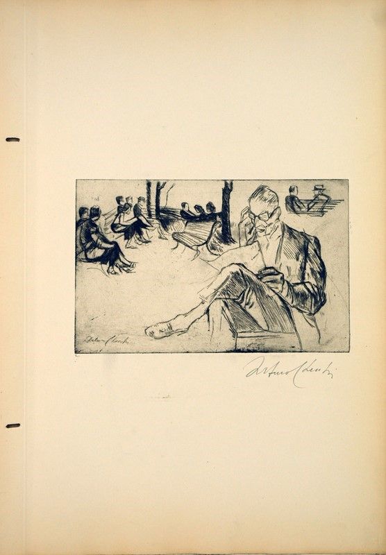 Arturo Checchi - Arturo Checci - "ai Giardini di Perugia"