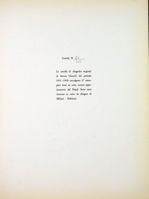 Xilografie Originali di Arturo Checchi 1911-1918