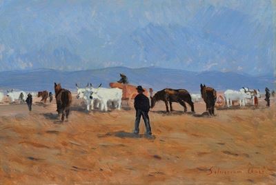Paesaggio con Buoi e Figure