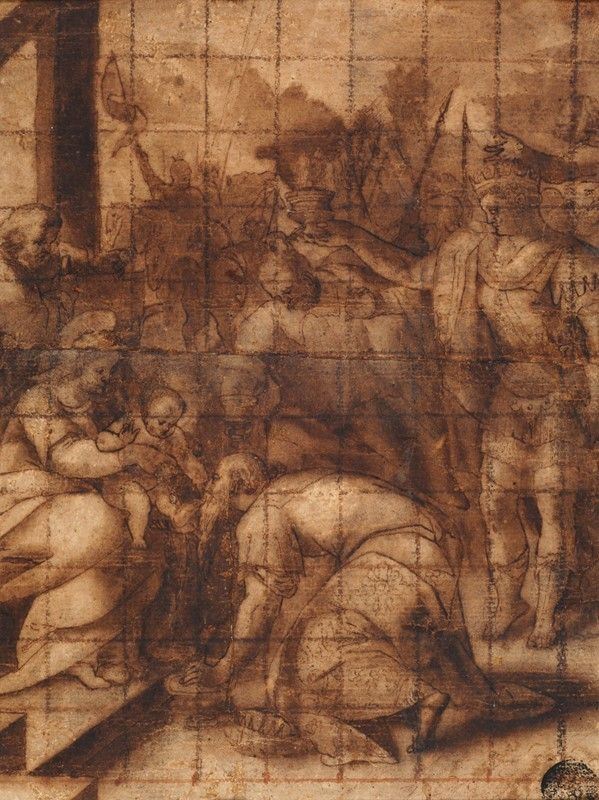 Scuola Italia Centrale, seconda met&#224; XVI sec. : Adorazione dei Magi  - Inchiostro su carta - Asta Antiquariato - I - Galleria Pananti Casa d'Aste