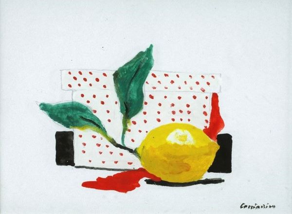 Gianni Cacciarini : Limone  - Acquerello su carta - Auction STORART - ARTE MODERNA E CONTEMPORANEA - IV - Galleria Pananti Casa d'Aste