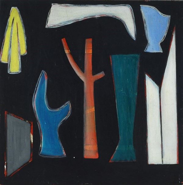 Atanasio Soldati : Composizione geometrica  ((1944))  - Olio su tavola - Asta Arte moderna e contemporanea - III - Galleria Pananti Casa d'Aste