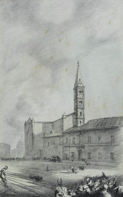 Quattro stampe con vedute di Firenze