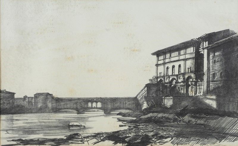 Quattro stampe con vedute di Firenze