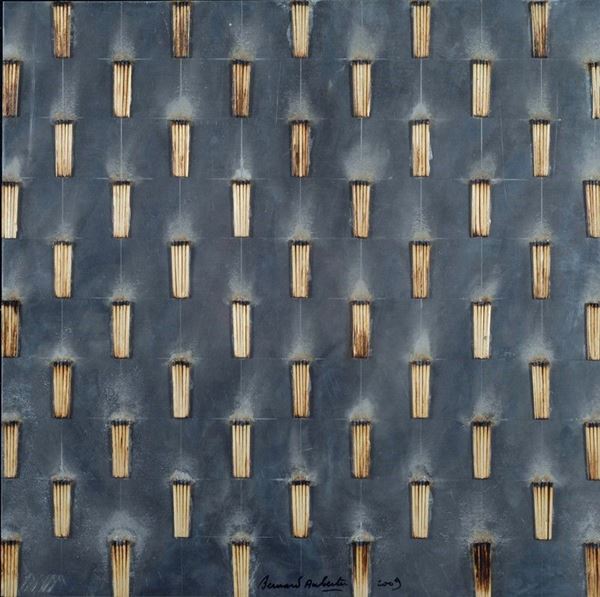 Bernard Aubertin : Senza titolo  (2009)  - Fiammiferi bruciati su lamiera - Auction Arte moderna e contemporanea - III - Galleria Pananti Casa d'Aste