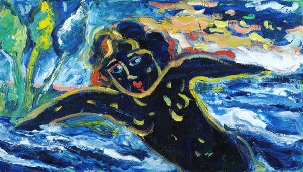 Mimmo German&#224; : Smeriglio   (1990)  - Olio su tela - Auction Arte moderna e contemporanea - III - Galleria Pananti Casa d'Aste