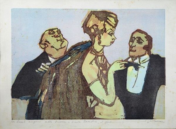 Mino Maccari : Figure  - Linoleografia   - Auction GRAFICA ED EDIZIONI - Galleria Pananti Casa d'Aste