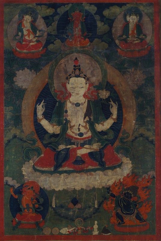 Anonimo, XX sec. : Buddha  - Olio su tela - Auction AUTORI DEL XIX E XX SEC - Galleria Pananti Casa d'Aste